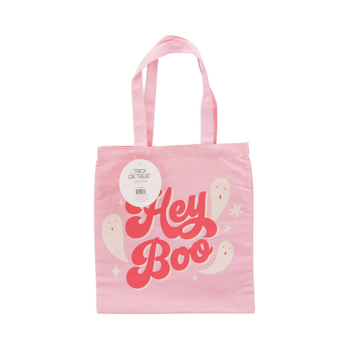 Pink Hey Boo 12x12 inch Canvas Bag