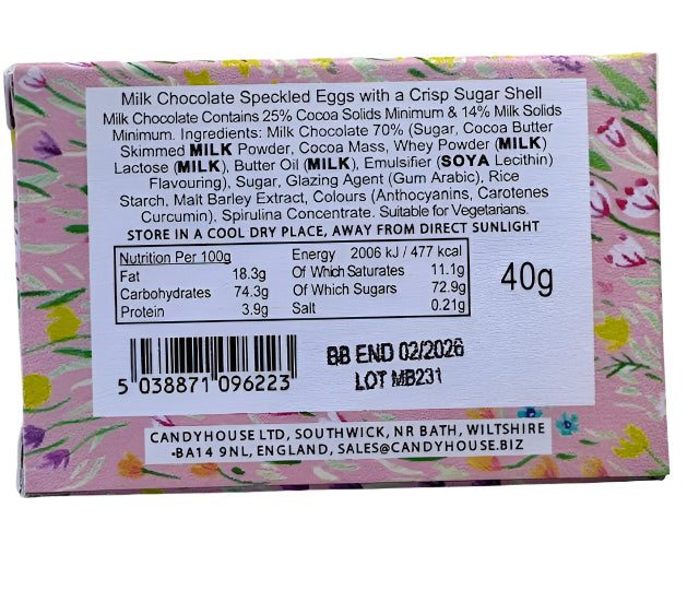 Easter Bunny Happy Easter Matchbox Filled with Speckled Chocolate Eggs with a crisp, sugar shell