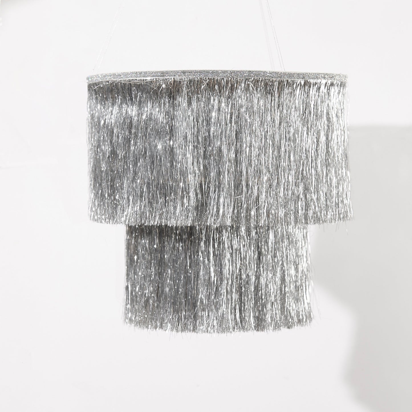 Silver Fringe Chandelier from Hootyballoo