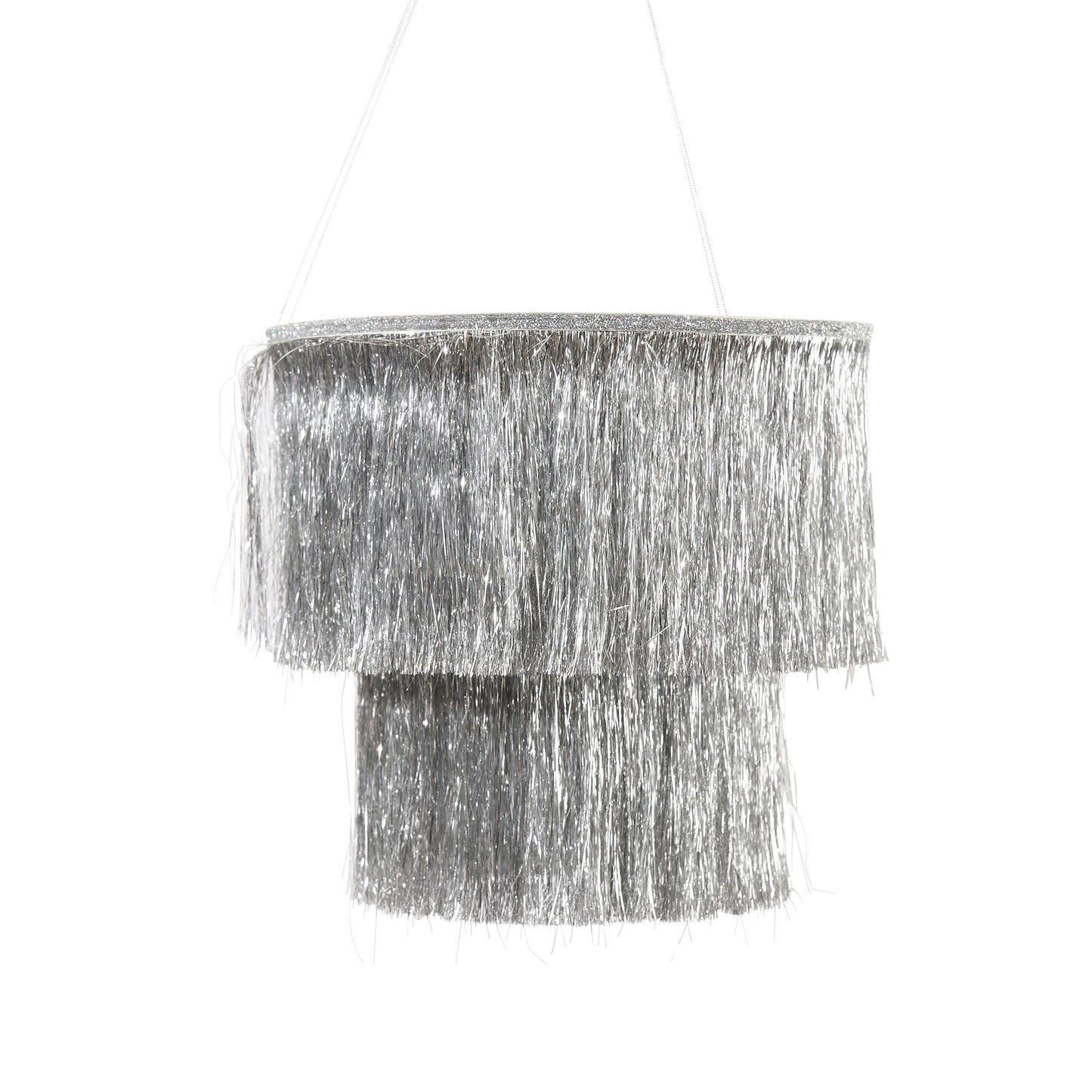 Silver Fringe Chandelier from Hootyballoo