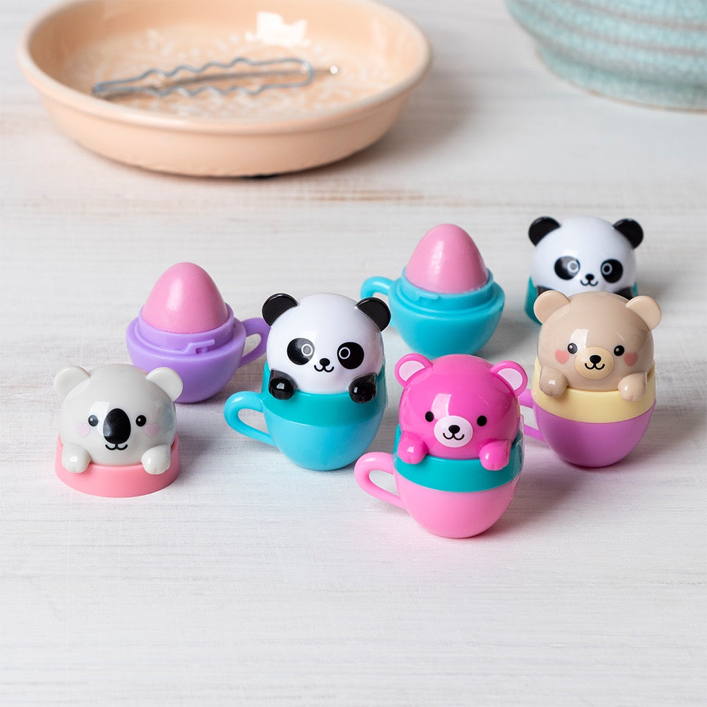 Mini Berry Scented Lip Balm Teacup Animal Friends
