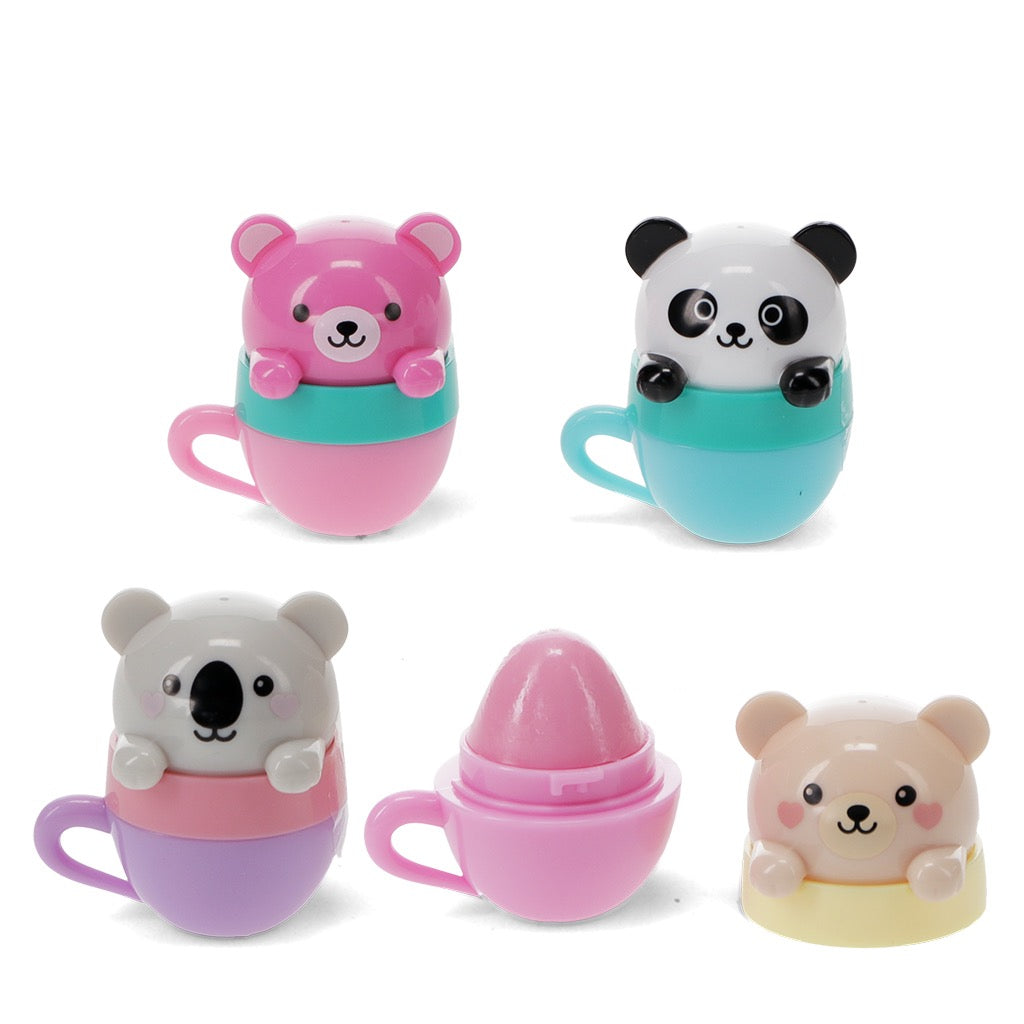 Mini Berry Scented Lip Balm Teacup Animal Friends