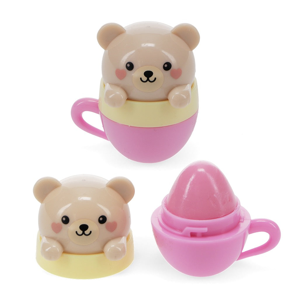 Mini Berry Scented Lip Balm Teacup Animal Friends