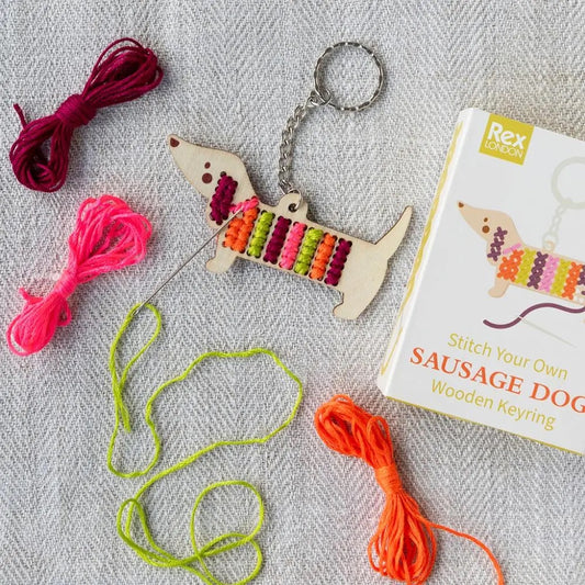 Stitch Your Own Wooden Sausage Dog Keyring