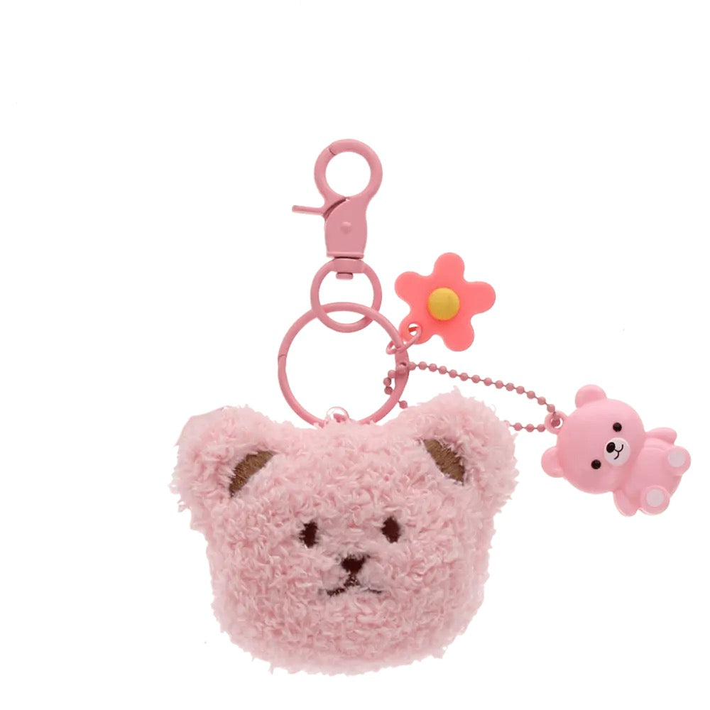 Plush Teddy Bear Bag Charm with Lip Balm