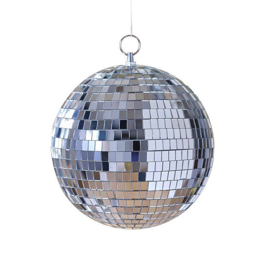 **SECONDS** Silver Disco Ball Hanging Decoration - 20cm