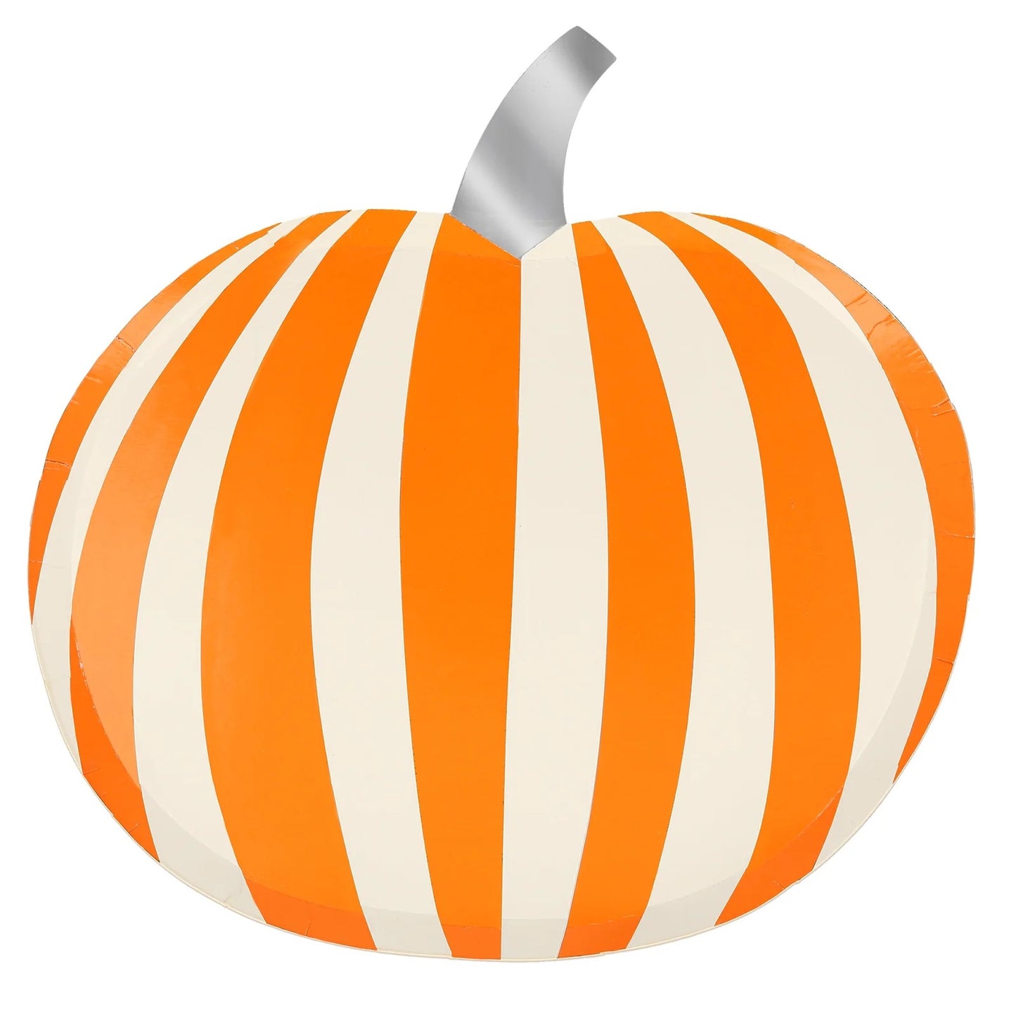 Halloween Mod Patterned Pumpkin Shaped Paper Plates - Pack of 8