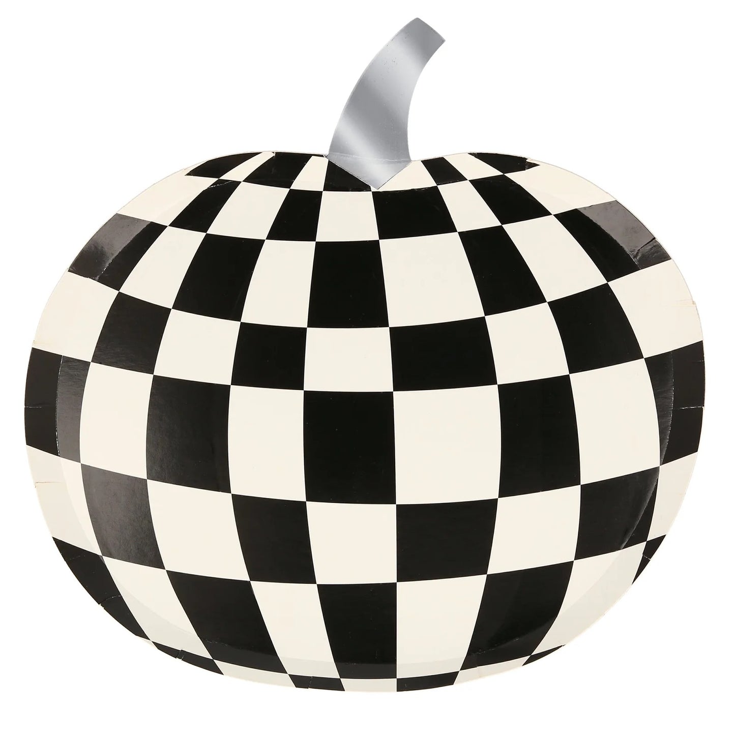 Halloween Mod Patterned Pumpkin Shaped Paper Plates - Pack of 8