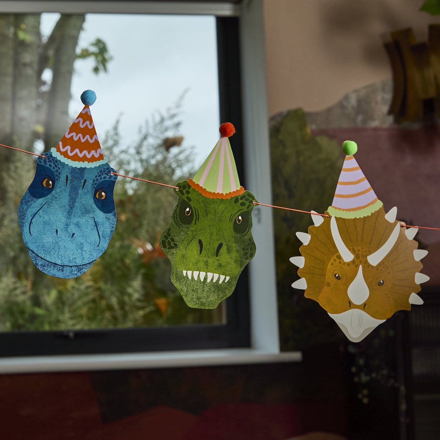Dinosaur Pom Pom Garland