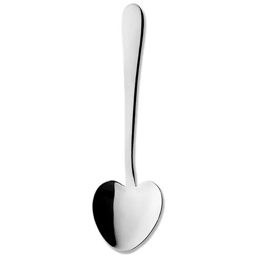 Set of 2 - Silver Heart Dessert Spoons