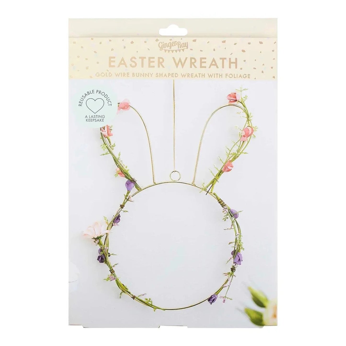 Easter Bunny Floral Wreath