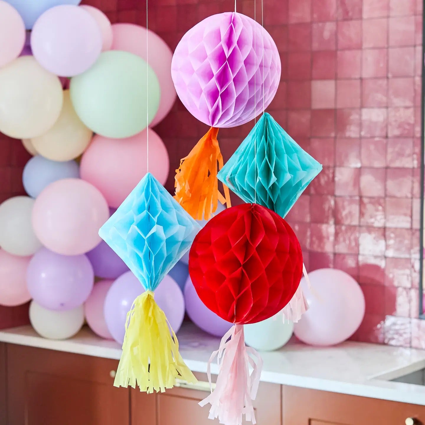Bright Tassel Honeycomb Party Decorations