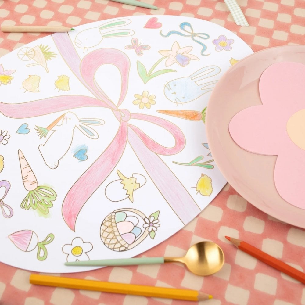 Meri Meri Pack of 8, Colour in Easter Egg Shaped Placemats
