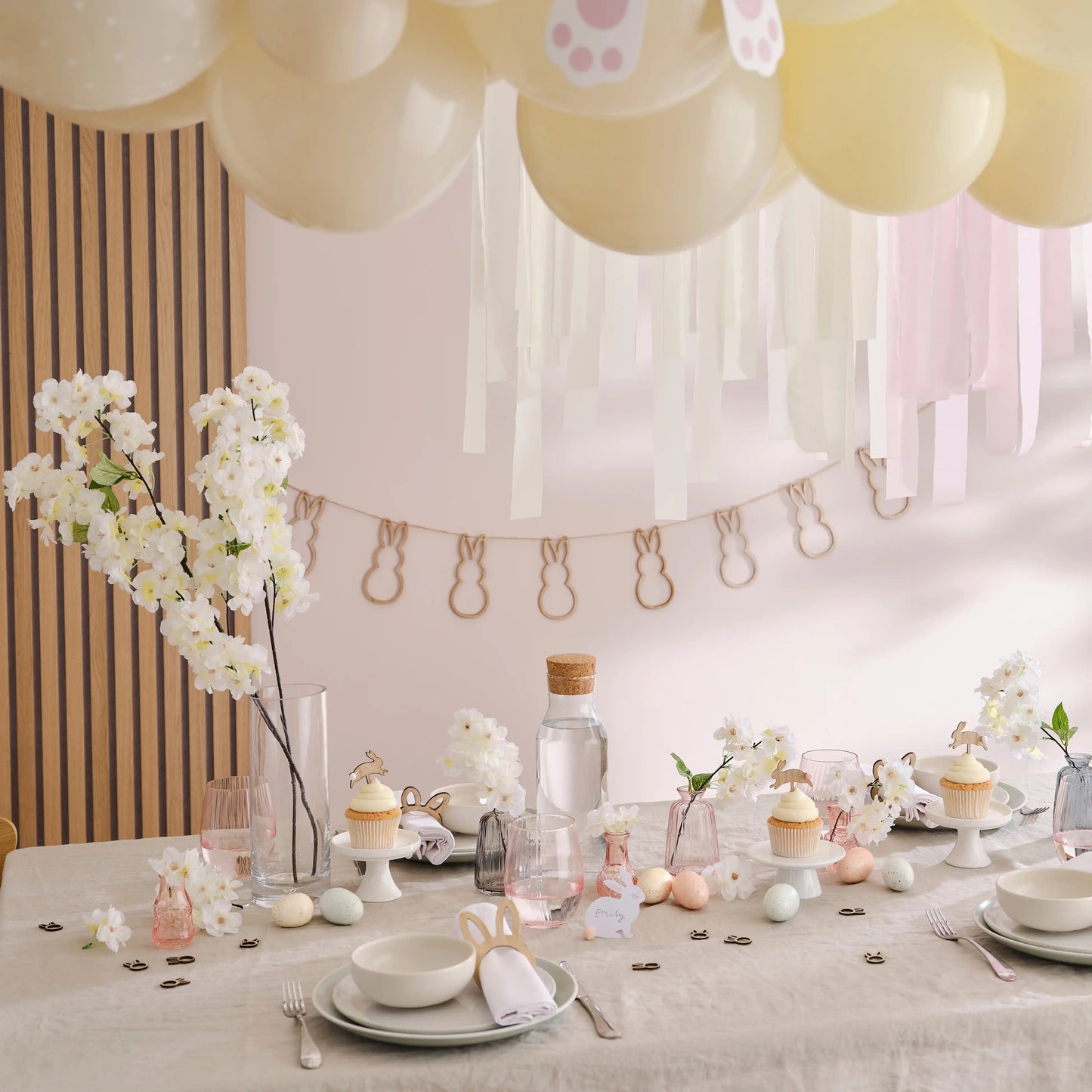 Easter Bunny Placecards with Pom Pom Tails