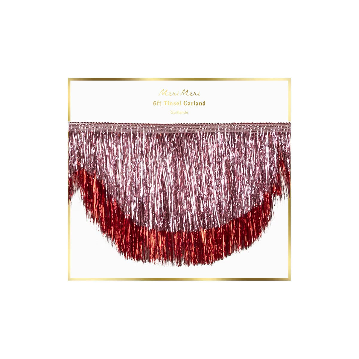 Meri Meri Pink and Red Tinsel Fringe Garland