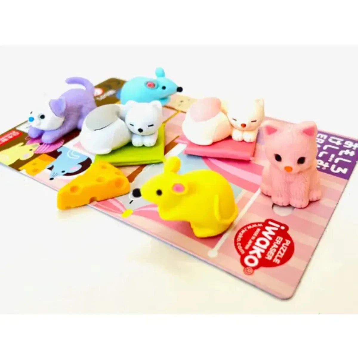 Iwako Cat and Mouse Puzzle Erasers