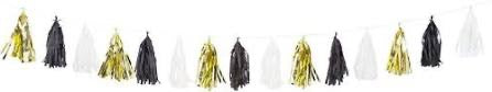 Black, White and Gold Tinsel Garland