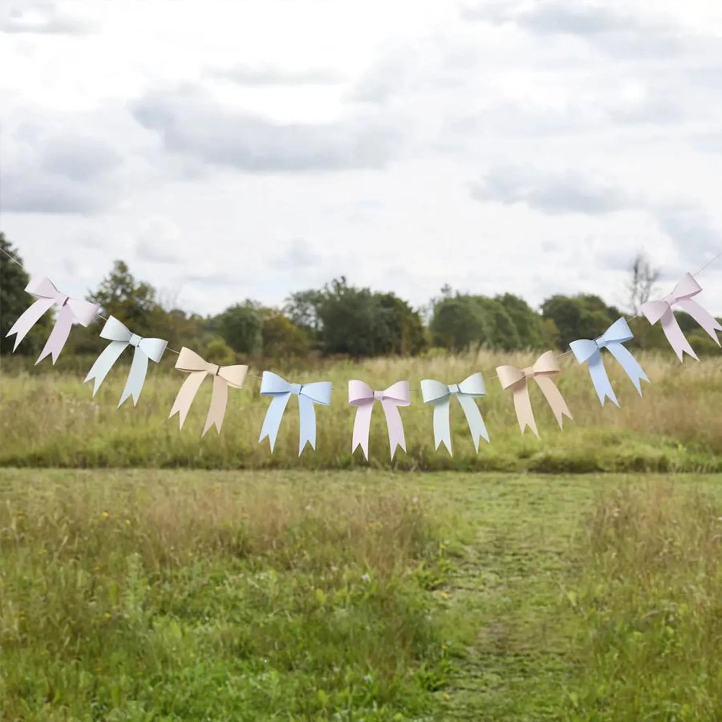 Pastel 3D Cardboard Bow Garland