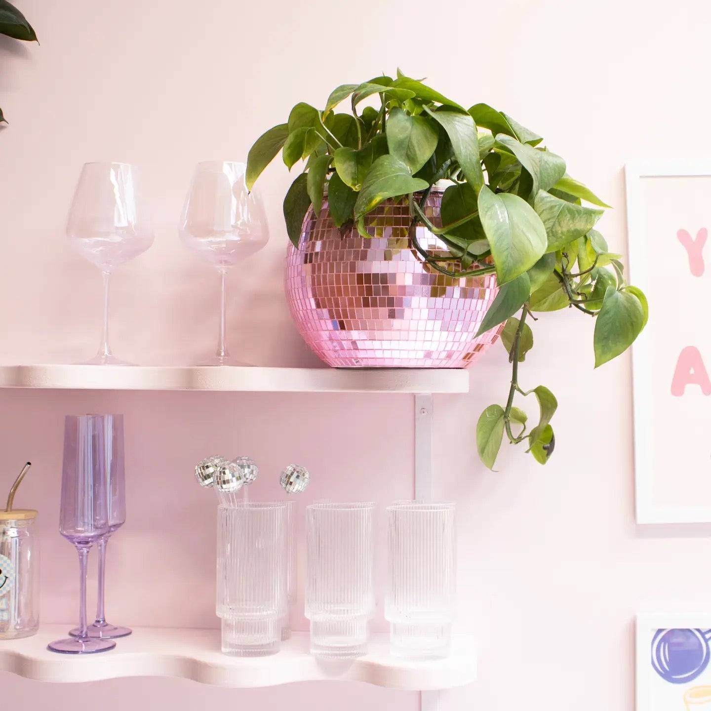 Pink Disco Ball Ice Bucket