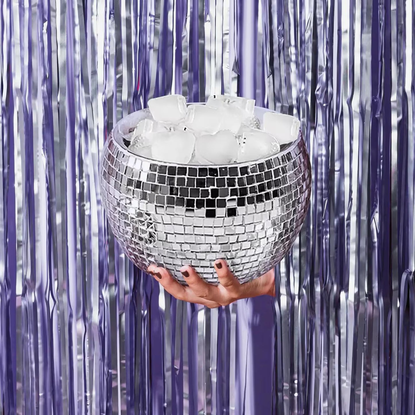 Silver Disco Ball Ice Bucket