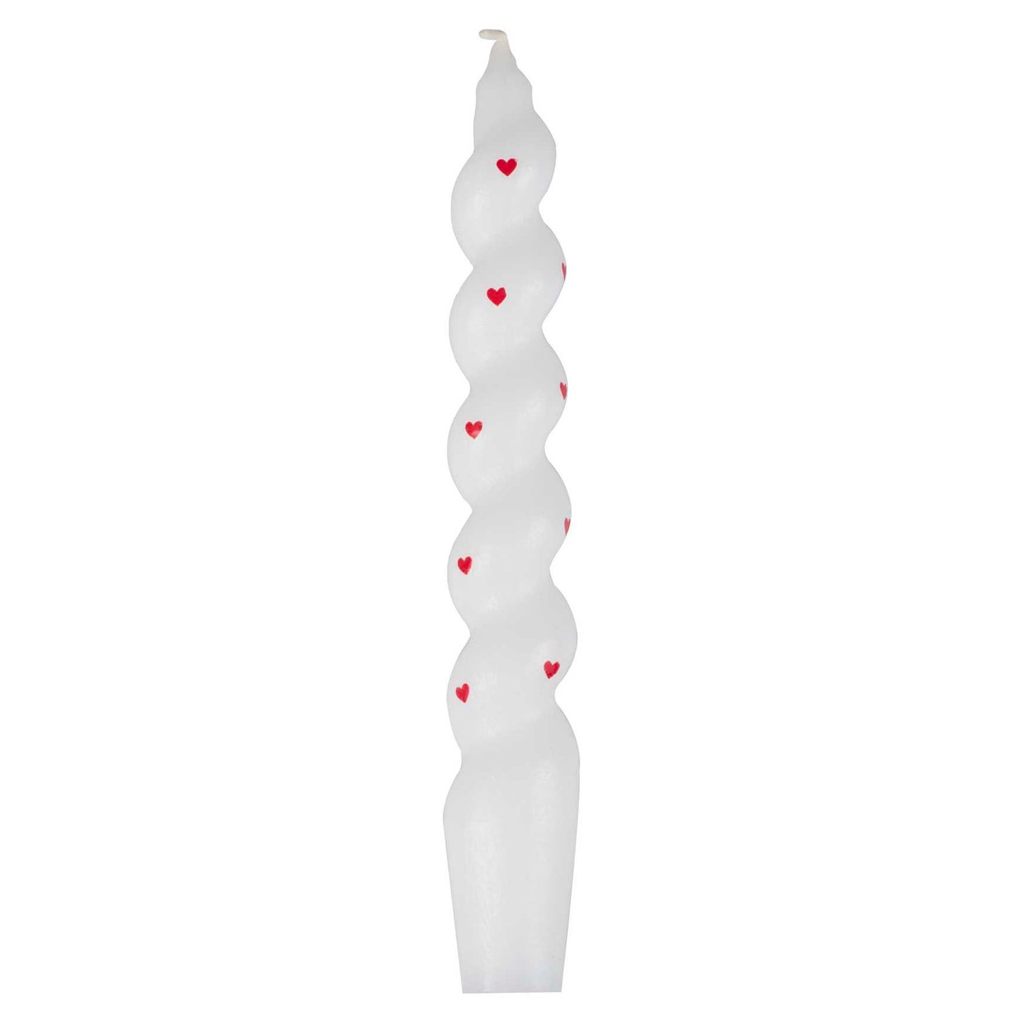 White Heart Twisted Dinner Candle