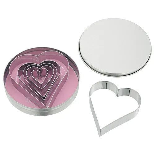 Heart Shaped Cutters Set - Set of Six