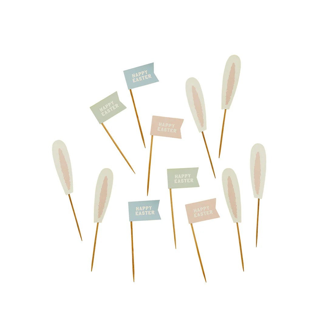 Easter Bunny Ear Food Picks / Cupcake Toppers