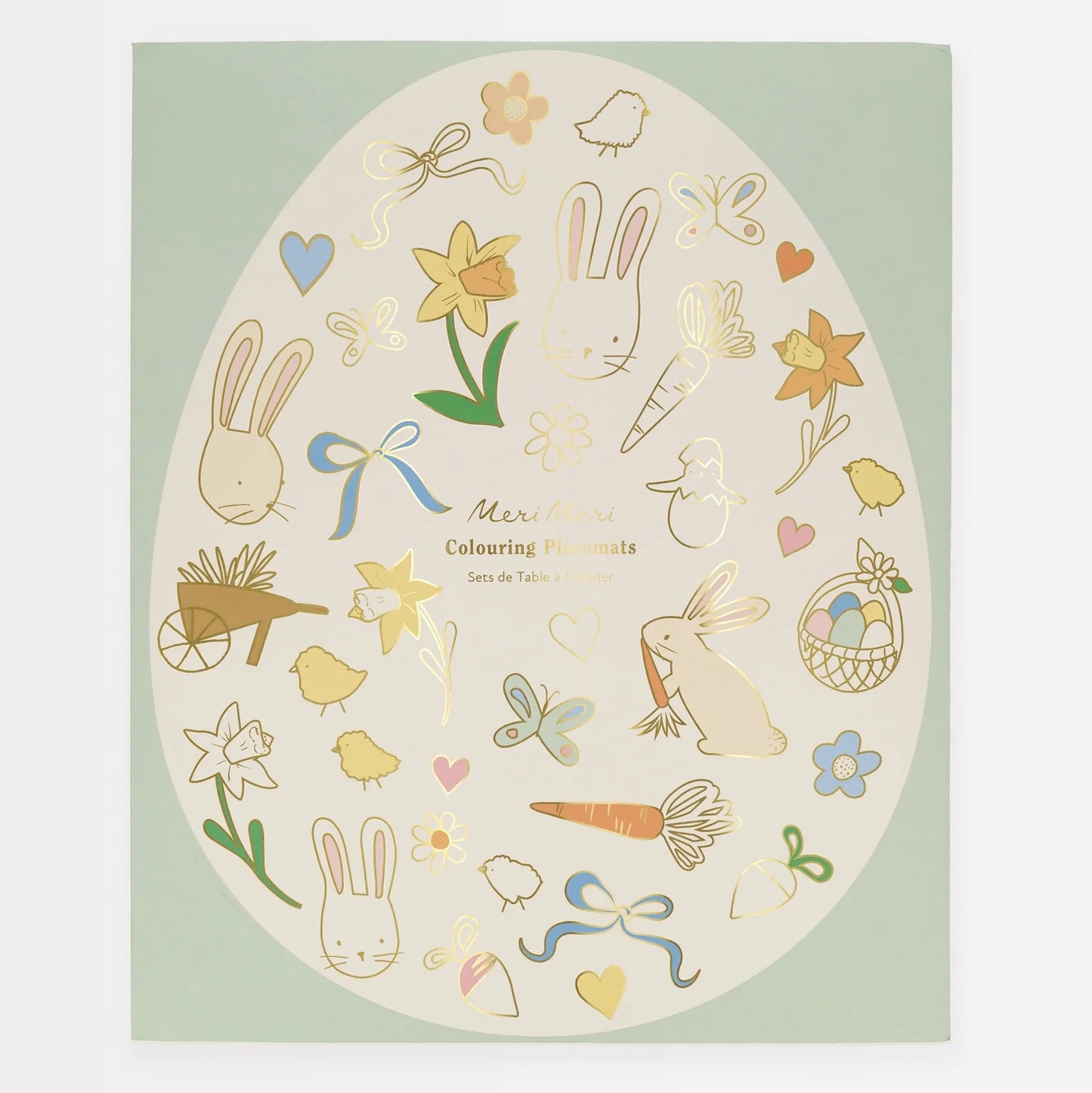 Meri Meri Pack of 8, Colour in Easter Egg Shaped Placemats