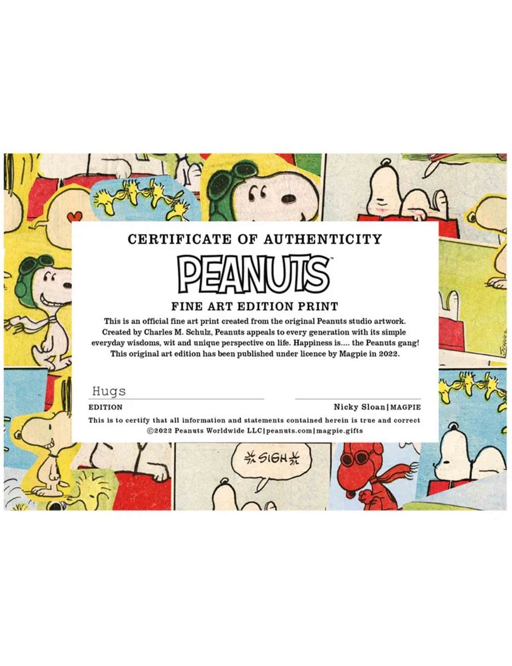 Peanuts Hugs Framed Print Handmade