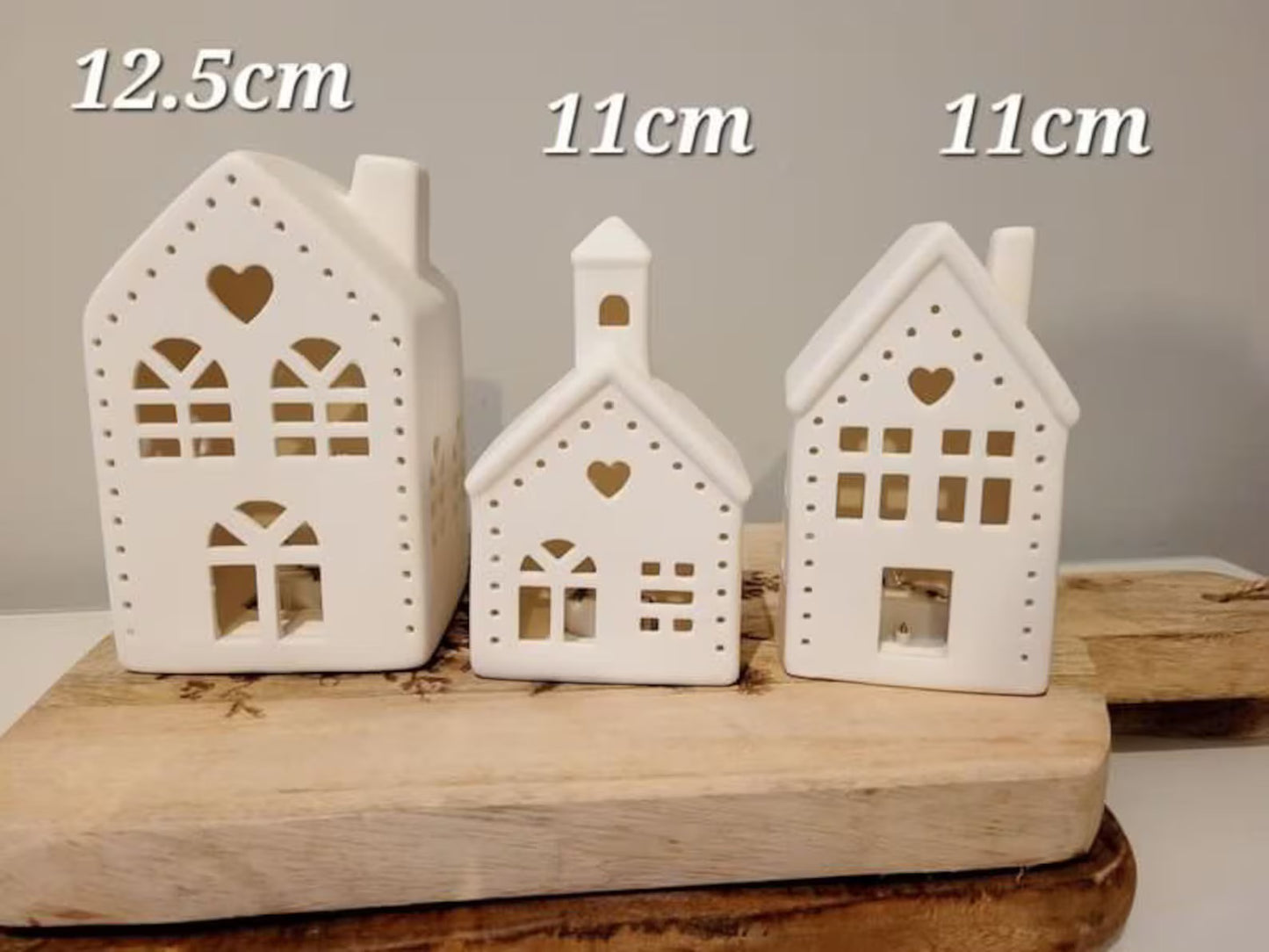 Set of Three Light Up Houses