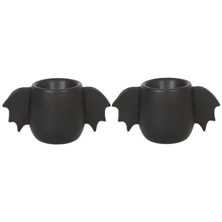 Gothic Bat Wing Halloween Egg Cup Set