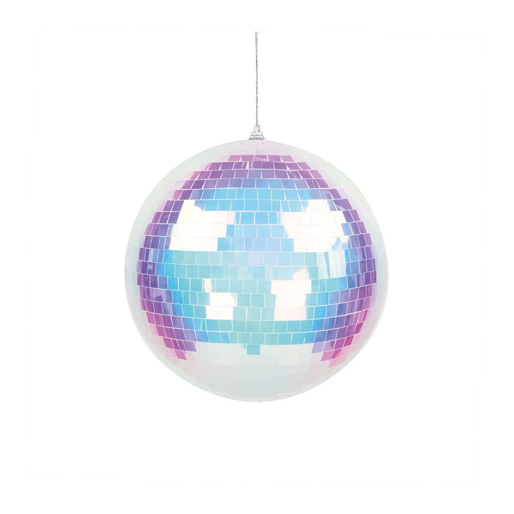 Iridescent white disco ball 20 cm