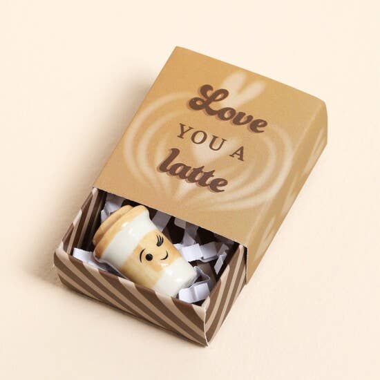Love you a Latte - Heart Tiny Matchbox Token