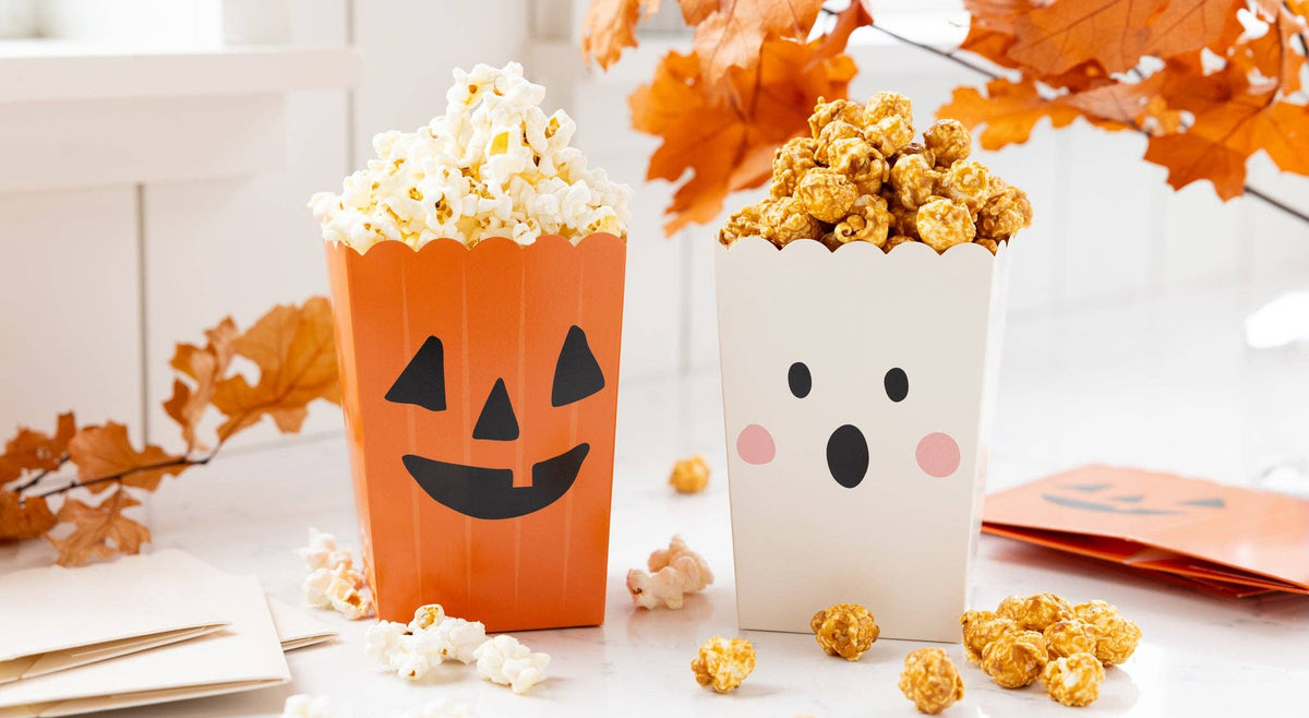 Orange Pumpkin and White Ghost Treat Boxes - Pack of 12