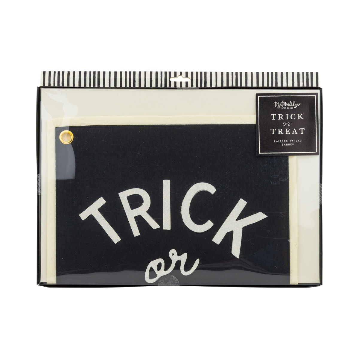 Black and White Trick or Treat Canvas Banner