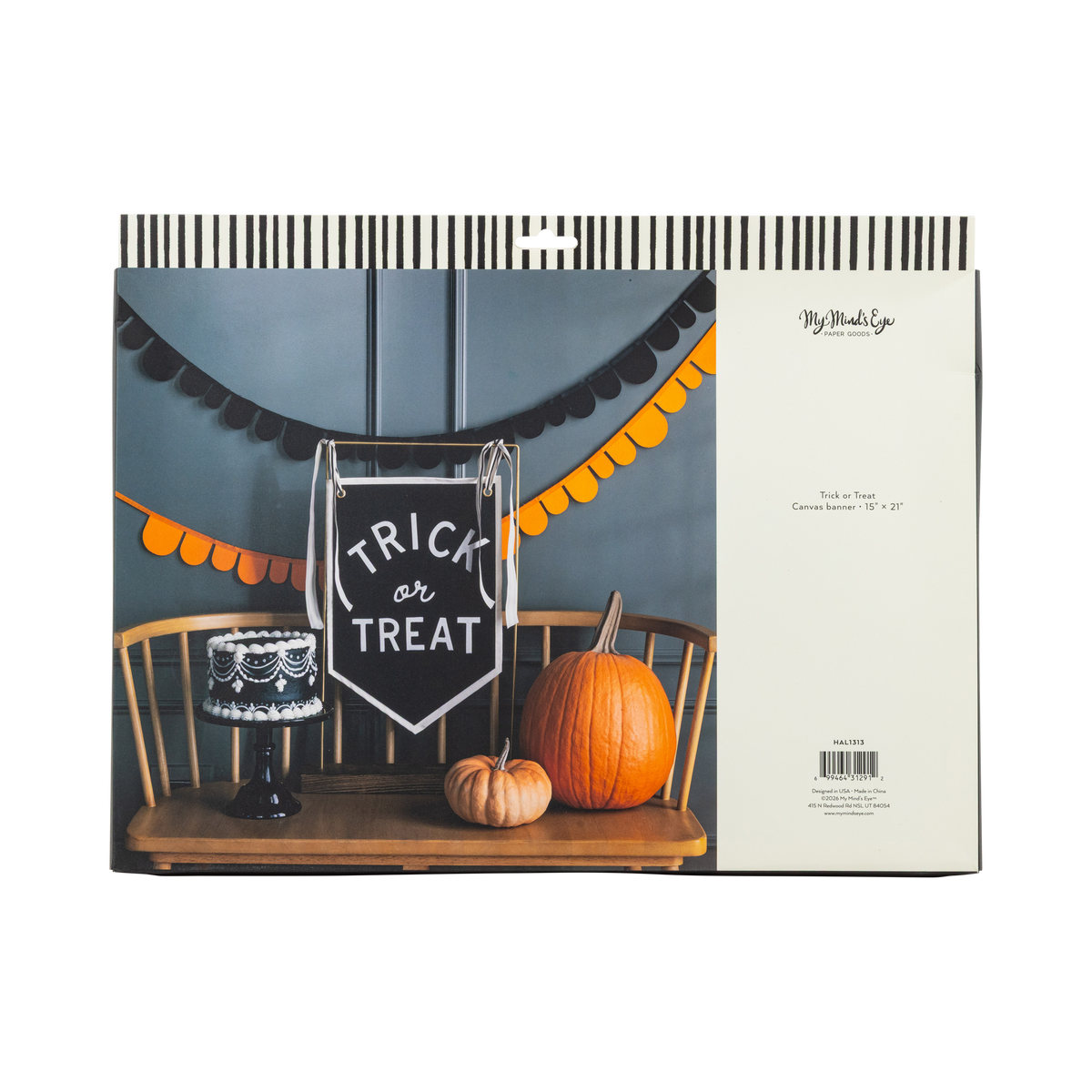 Black and White Trick or Treat Canvas Banner