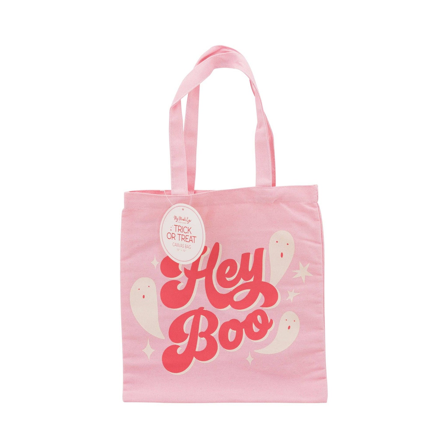 Pink Hey Boo 12x12 inch Canvas Bag