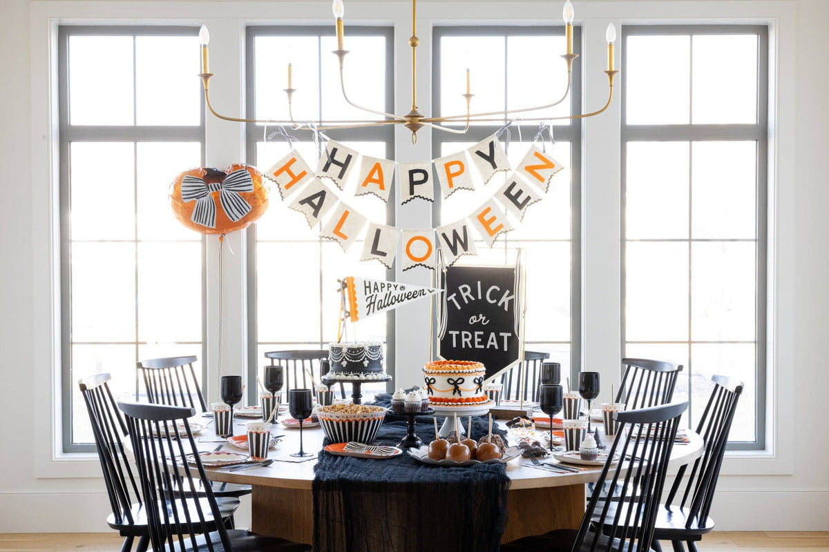 Black and White Trick or Treat Canvas Banner
