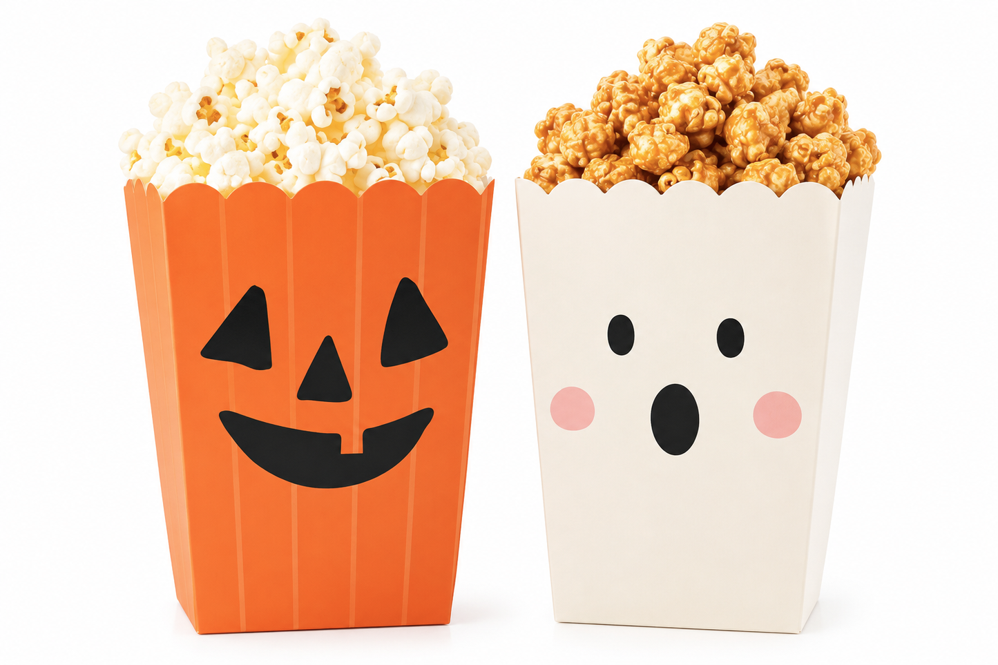 Orange Pumpkin and White Ghost Treat Boxes - Pack of 12