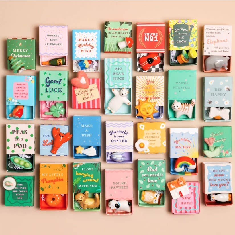 Tiny Matchbox Ceramic Tokens: Robin