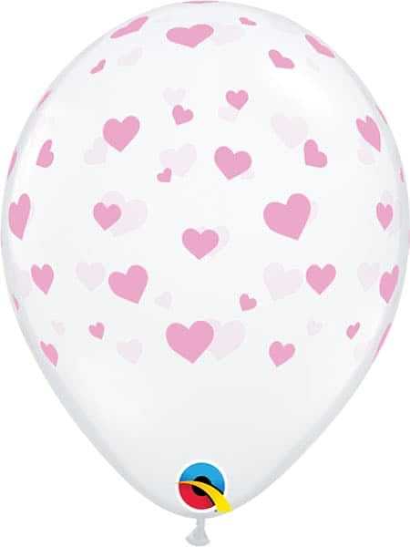 Pink Heart Clear Balloons