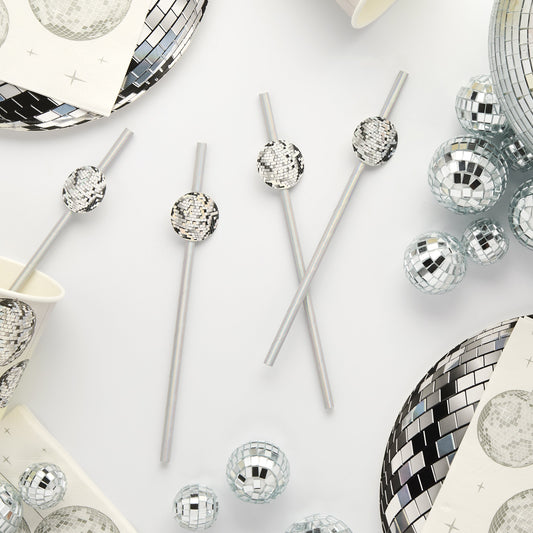 Disco Ball Paper Straws - Pack of 16