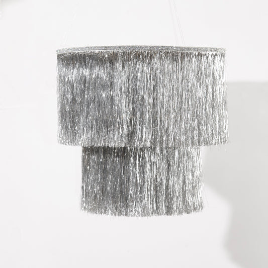 Silver Fringe Chandelier from Hootyballoo