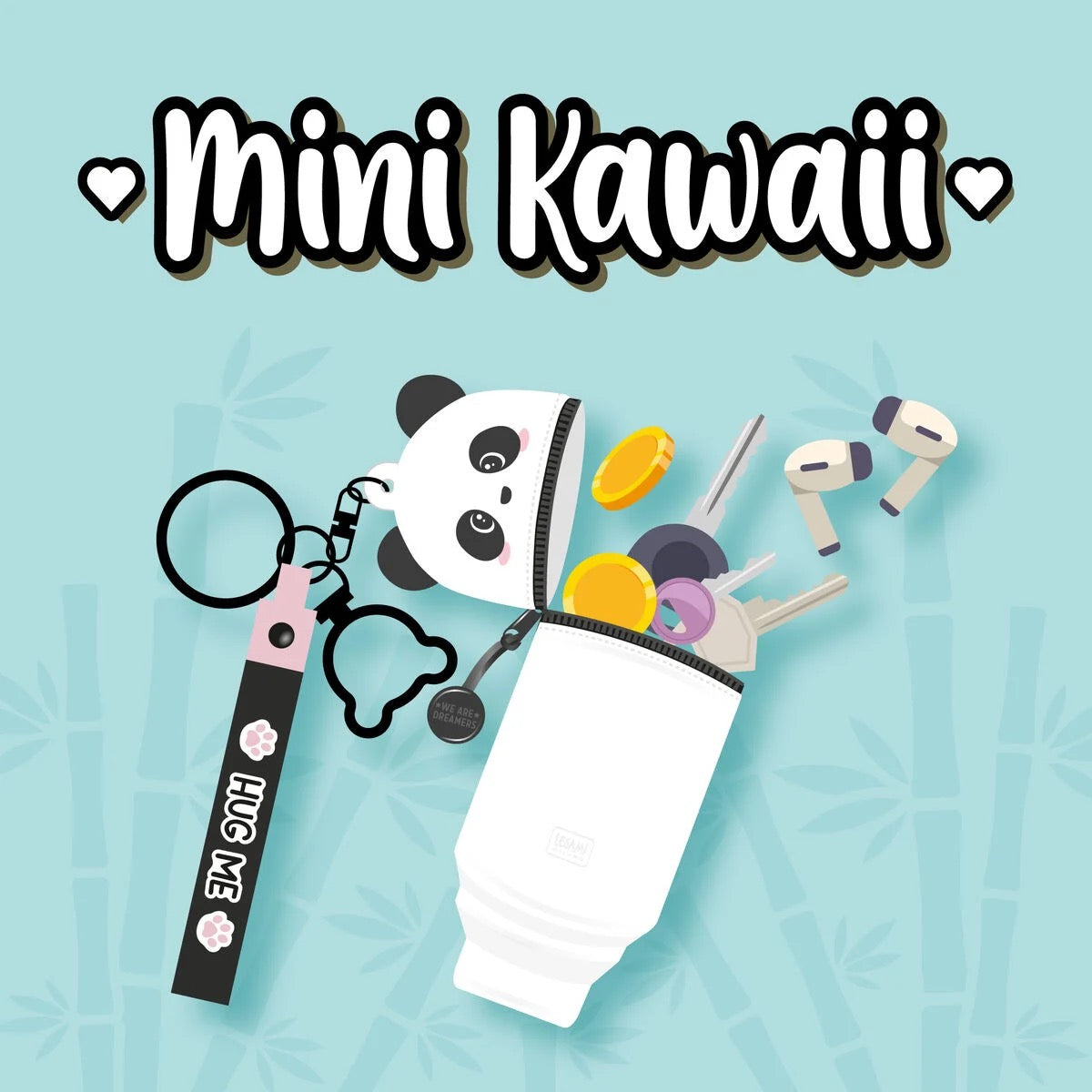 Legami Coin Purse with Keyring - Mini Kawaii Panda