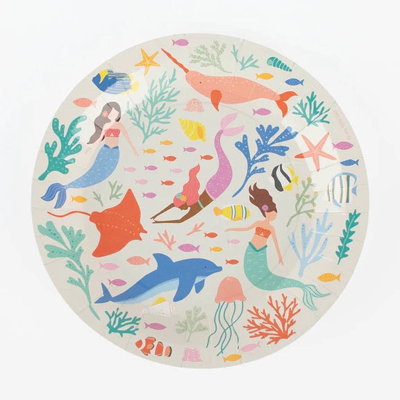 Mermaid Under the Sea Party Paper Plate