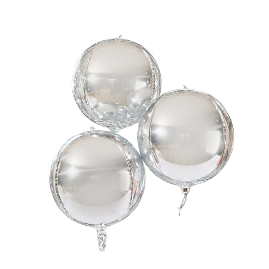 Silver Foil Orb Balloon - 15 inches