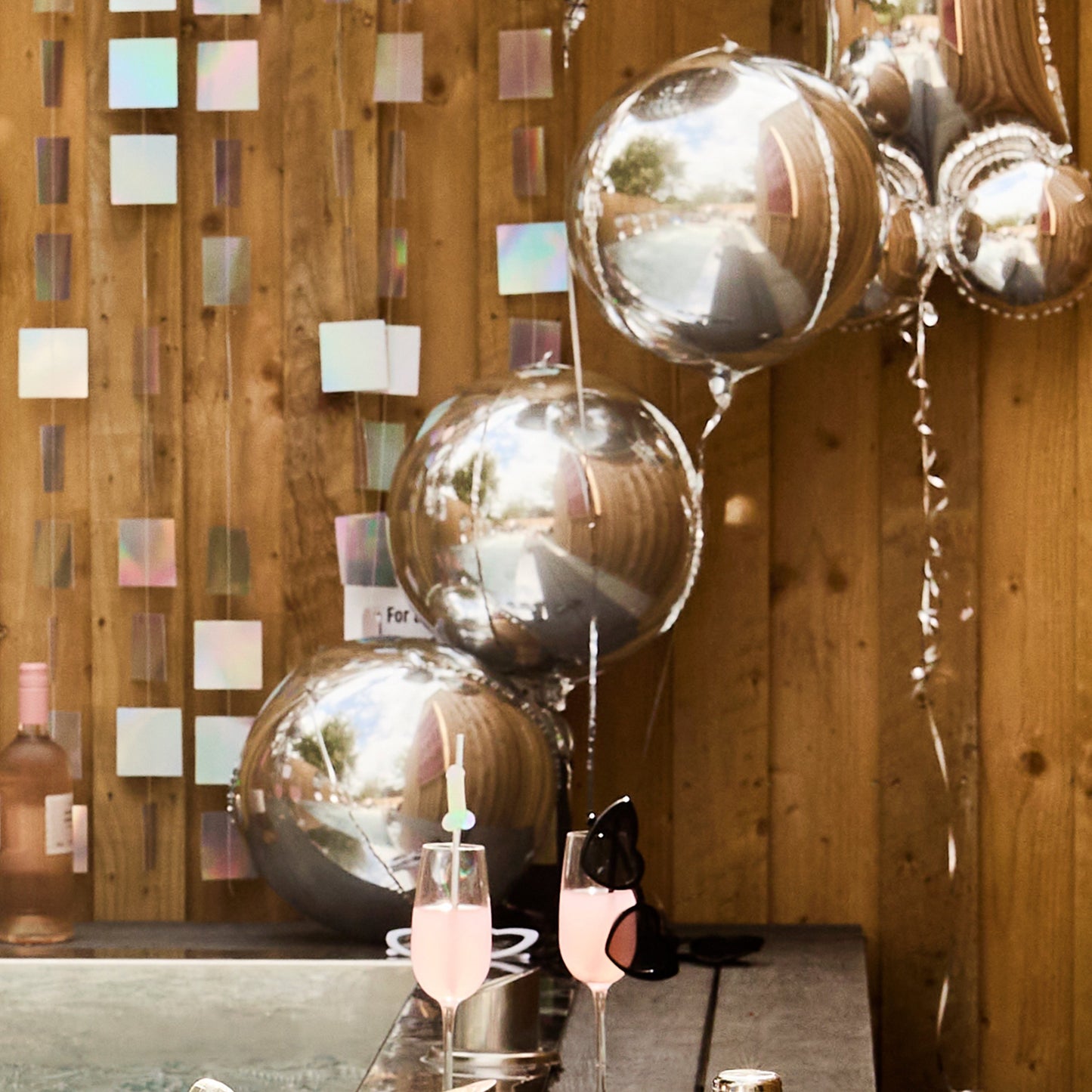 Silver Foil Orb Balloon - 15 inches