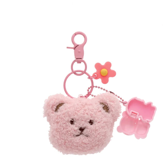 Plush Teddy Bear Bag Charm with Lip Balm