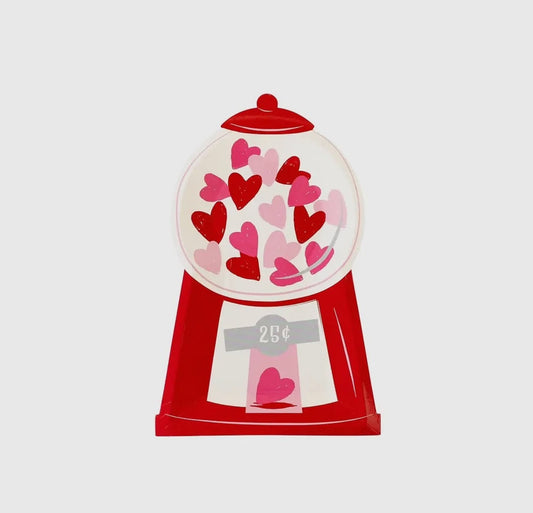 Bubblegum Machine Love Heart Paper Plates