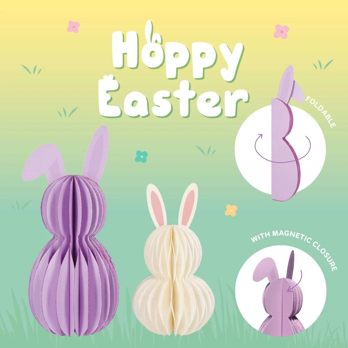 Legami Set of 2 Foldable Paper Bunnies